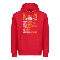 Red wicked smaht boston accent translator bostonians gifts shirt Premium Hoodie - FloraArt