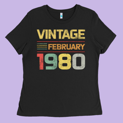 Born In 1980 Vintage February Ladies Tee Designed By Bettercallsaul