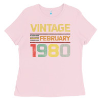 Bubblegum Pink Born in 1980 Vintage February Ladies Tee - Bettercallsaul