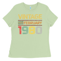 Matcha Born in 1980 Vintage February Ladies Tee - Bettercallsaul