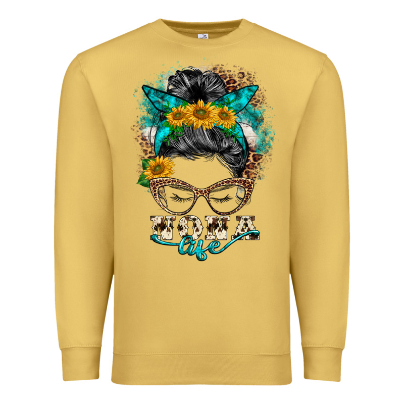 Nona Life Messy Bun Premium Sweatshirt by BarkalooDesign | Teevron