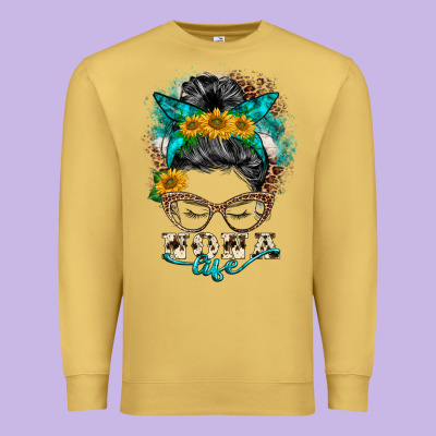 Nona Life Messy Bun Premium Sweatshirt Designed By Barkaloodesign