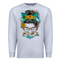 Heather Grey nona life messy bun Premium Sweatshirt - BarkalooDesign