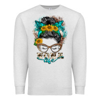 Oatmeal Heather nona life messy bun Premium Sweatshirt - BarkalooDesign