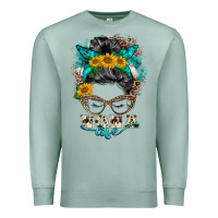 Seafoam nona life messy bun Premium Sweatshirt - BarkalooDesign