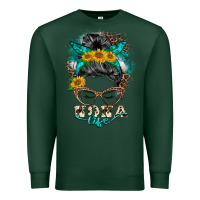 Sports Green nona life messy bun Premium Sweatshirt - BarkalooDesign