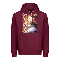 Burgundy Clash of the Titans (Transparent) Premium Hoodie - ArtMosaic