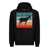 Black goat goats retro style vintage 140 goat lover Premium Hoodie - ArtMosaic
