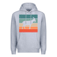 Heather Grey goat goats retro style vintage 140 goat lover Premium Hoodie - ArtMosaic