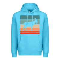 Ocean Blue goat goats retro style vintage 140 goat lover Premium Hoodie - ArtMosaic