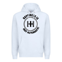White Happiness is Not Automatic..Save the manuals.. 3 Pedals Cars Lovers gi Premium Hoodie - ArtMosaic