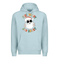 Blue Mist funny groovy stay merry and bright christmas santa claus t shirt Premium Hoodie - ArtMosaic