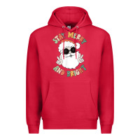 Cardinal funny groovy stay merry and bright christmas santa claus t shirt Premium Hoodie - ArtMosaic