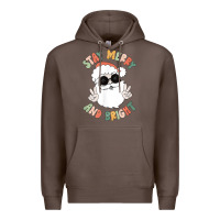Coffee funny groovy stay merry and bright christmas santa claus t shirt Premium Hoodie - ArtMosaic