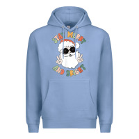 Colony Blue funny groovy stay merry and bright christmas santa claus t shirt Premium Hoodie - ArtMosaic