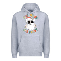 Heather Grey funny groovy stay merry and bright christmas santa claus t shirt Premium Hoodie - ArtMosaic