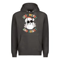 Smoke funny groovy stay merry and bright christmas santa claus t shirt Premium Hoodie - ArtMosaic