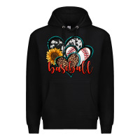 Black baseball hearts Premium Hoodie - Jasminsmagicworld