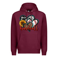 Burgundy baseball hearts Premium Hoodie - Jasminsmagicworld