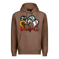 Chestnut baseball hearts Premium Hoodie - Jasminsmagicworld