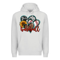 Dove Grey baseball hearts Premium Hoodie - Jasminsmagicworld
