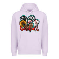 Lilac baseball hearts Premium Hoodie - Jasminsmagicworld