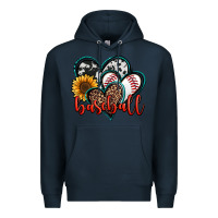 Navy baseball hearts Premium Hoodie - Jasminsmagicworld