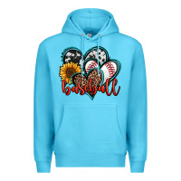 Ocean Blue baseball hearts Premium Hoodie - Jasminsmagicworld