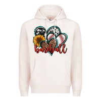 Pale Pink baseball hearts Premium Hoodie - Jasminsmagicworld