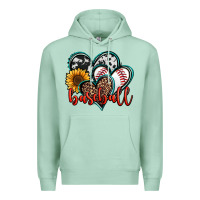Seafoam baseball hearts Premium Hoodie - Jasminsmagicworld