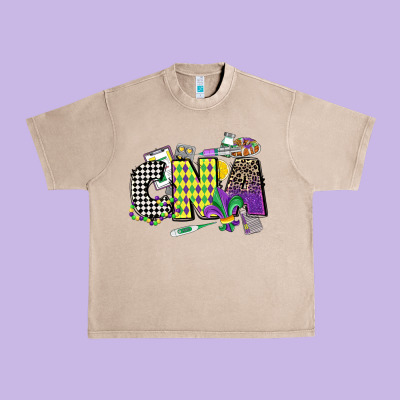 Cna Mardi Gras Certified Nursing Assistant Urban Heavy Tee Designed By Cowgirlartshop