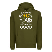 Army Green 90th Birthday Gift Took Me 90 Years 90 Year Old Premium Hoodie - trangStudio