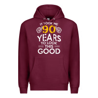 Burgundy 90th Birthday Gift Took Me 90 Years 90 Year Old Premium Hoodie - trangStudio