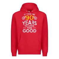 Red 90th Birthday Gift Took Me 90 Years 90 Year Old Premium Hoodie - trangStudio