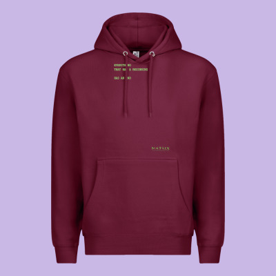 The Matrix Everything Has A Beginning Green Font Premium Hoodie Designed By Artmosaic