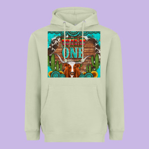 Wild One Longhorn Gemstones Cactus And Sunflowers Heavyweight Hoodie Designed By Artiststas