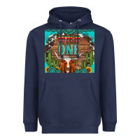 Navy wild one longhorn gemstones cactus and sunflowers Heavyweight Hoodie - Artiststas