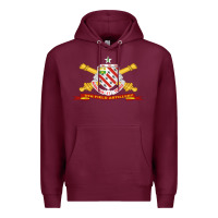 Burgundy 8th field artillery w br   ribbon 8th field artillery w br ribbon Premium Hoodie - ArtMosaic
