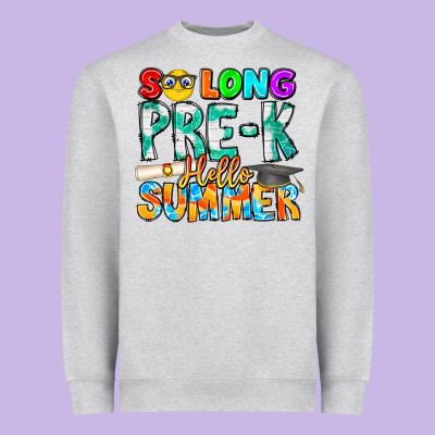 So Long Pre K Hello Summer Heavyweight Sweatshirt Designed By Cowhidedigitalart
