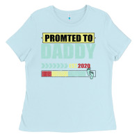 Baby Blue Promoted To Daddy Est 2020 Ladies Tee - Bettercallsaul