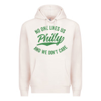 Pale Pink philly no one likes us and we don't care green text tank top Premium Hoodie - ArtMosaic