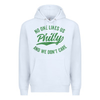 White philly no one likes us and we don't care green text tank top Premium Hoodie - ArtMosaic