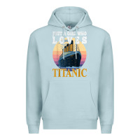 Blue Mist ship just a girl who loves titanic boat titanic girls woman t shirt Premium Hoodie - ArtMosaic