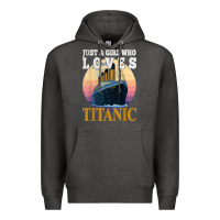 Charcoal Heather ship just a girl who loves titanic boat titanic girls woman t shirt Premium Hoodie - ArtMosaic