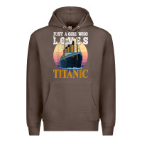 Coffee ship just a girl who loves titanic boat titanic girls woman t shirt Premium Hoodie - ArtMosaic