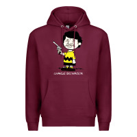 Burgundy charlie brownson Premium Hoodie - ArtMosaic