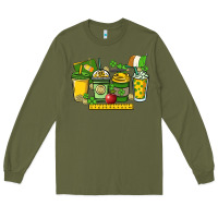 Army Green St. Patrick's Day Teacher coffee cups Long Sleeve Tee - HowdyJamesFarm