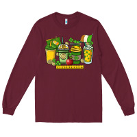 Burgundy St. Patrick's Day Teacher coffee cups Long Sleeve Tee - HowdyJamesFarm