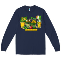 Navy St. Patrick's Day Teacher coffee cups Long Sleeve Tee - HowdyJamesFarm