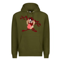 Army Green tasmanian devil cartoon character Premium Hoodie - ArtMosaic